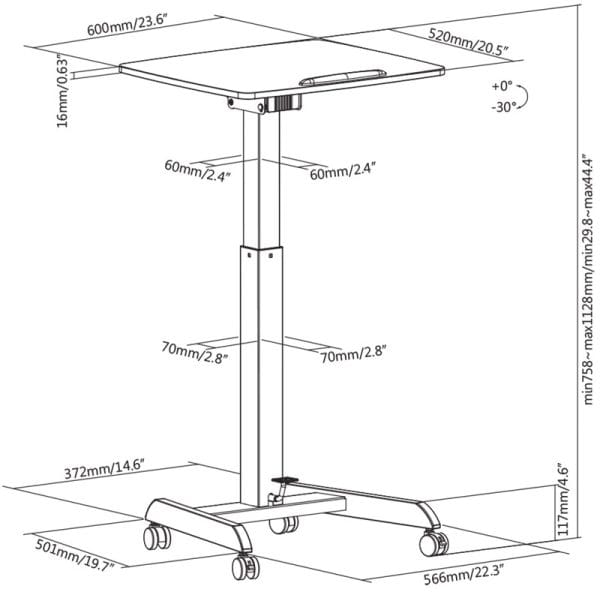 Laptop Table with Tilting Top