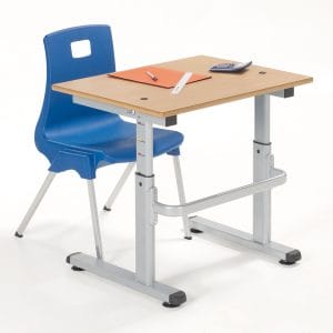 Student height adjustable desk