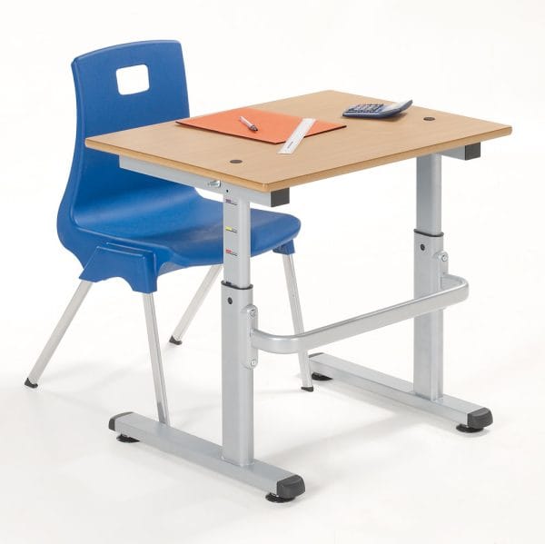 Student height adjustable desk